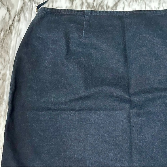 Tommy Hilfiger Women Sz 18 Dark Wash Denim Blue Jean Knee Length Side Zip Skirt - Picture 5 of 11